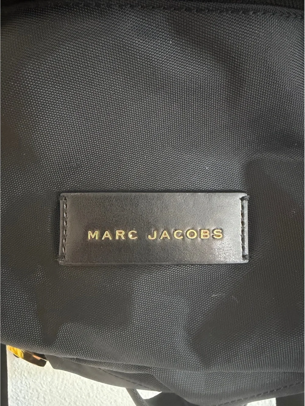 Marc Jacobs Nylon Varsity Small Backpack Black Gold Hardware
